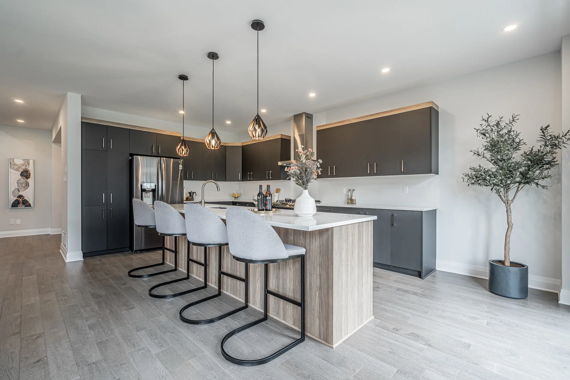 Open kitchen styled for listing photography by DW Home Décor
